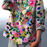 Leah | Colourful Spring Floral Garden Printed Women's Casual Shirt