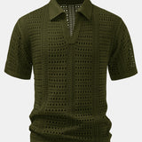 V-Neck Polo Shirt with Hook