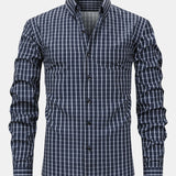 Long Sleeve Checkered Shirt with Buttons