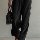 Black Textured Ribbon Trim Strapless Jumpsuit