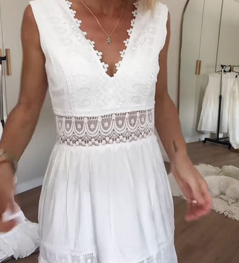 Anna™ - Lace Tank Dress with V-Neck