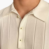 Marco De Santis | Ribbed Knit Polo Shirt with Tailored Fit Elegance For Men