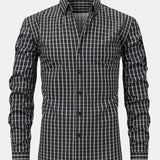 Long Sleeve Checkered Shirt with Buttons
