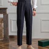 Alessio Romano | Tailored Pleated Trousers with Refined Structure For Men