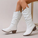 Adeline - Tough Boots with a Chunky Heel and Elegant Pointed Nose