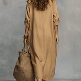 Bohemian Charm Casual Buttoned Dress