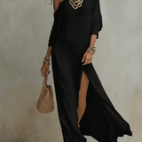 Bohemian One-Shoulder Textured Maxi Dress In Soft Ivory