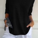 Mia™ - Cozy Top with Knitted V-Neck