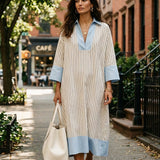 Effortless Striped Midi Dress