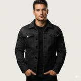 Lorenzo Marchetti | Black Denim Jacket For Men