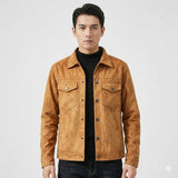Men's Suede Trucker Jacket — Autumn Casual Outerwear