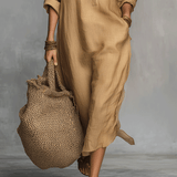 Bohemian Charm Casual Buttoned Dress