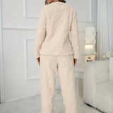 Dolores - Elegante Witte Pluche Set met Betoverend Sterrenpatroon voor Vrouwen