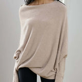 Batwing Sweater | Loose Fit | One Shoulder | Knitted Sweater | Women's Clothing