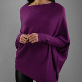 Batwing Sweater | Loose Fit | One Shoulder | Knitted Sweater | Women's Clothing