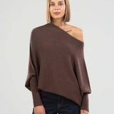 Batwing Sweater | Loose Fit | One Shoulder | Knitted Sweater | Women's Clothing