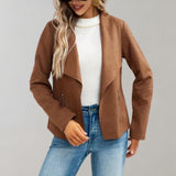 Maiuc - Elegant Suede Women's Coat for a Chic Look