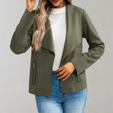 Maiuc - Elegant Suede Women's Coat for a Chic Look