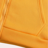 Stylish orange hoodie with colour blocks for men