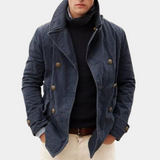 Stylish casual men's double-button blazer