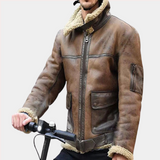 Erno - Stylish and warm leather biker jacket for men