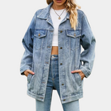 Elizabeth - Chic Denim Winter Coat for Ladies