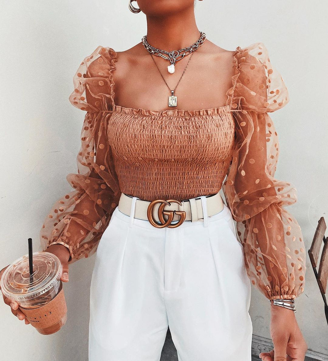 Reena™ - Puff Sleeve Chiffon Blouse