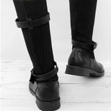Kelly - Warm knitted wool leather boots for women