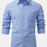 Striped Button-Up Seersucker Shirt