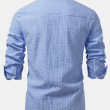 Striped Button-Up Seersucker Shirt