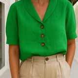 Linen Top | Short Sleeve | Loose Fit | Blouse | Women's Linen Tops