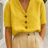 Linen Top | Short Sleeve | Loose Fit | Blouse | Women's Linen Tops