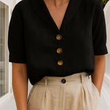 Linen Top | Short Sleeve | Loose Fit | Blouse | Women's Linen Tops
