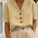 Linen Top | Short Sleeve | Loose Fit | Blouse | Women's Linen Tops