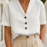 Linen Top | Short Sleeve | Loose Fit | Blouse | Women's Linen Tops
