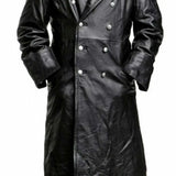 Ethan™ - Black Leather Trench Coat