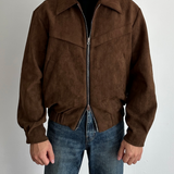 Marco DeLuca | Vintage Suede Zip Jacket with Tailored Modern Fit For Men