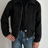 Marco DeLuca | Vintage Suede Zip Jacket with Tailored Modern Fit For Men
