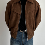 Marco DeLuca | Vintage Suede Zip Jacket with Tailored Modern Fit For Men