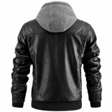 Luca Moretti | Premium Hooded Leather Jacket For Men