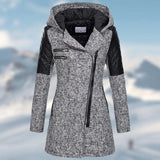 Riley - Women's long winter coat with trendy hood