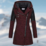 Riley - Women's long winter coat with trendy hood