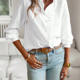 Ruffle Shirt – Striped – Long Sleeve – Button Shirt – Women's Blouse