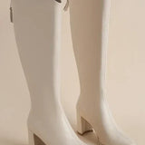 Bianca - Trendy Pointed Knee High Boots for a Fashionable Look