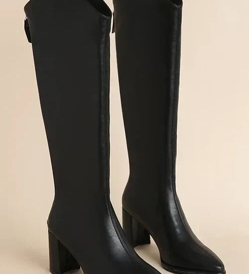 Bianca - Trendy Pointed Knee High Boots for a Fashionable Look