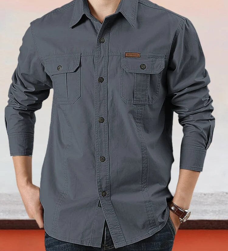 Nate™ - Cotton Solid Color Shirt