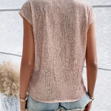 Sequin Top | Sleeveless Glitter Blouse | Party Glamour