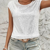 Sequin Top | Sleeveless Glitter Blouse | Party Glamour