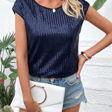 Sequin Top | Sleeveless Glitter Blouse | Party Glamour