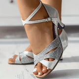 GIANNA - Stylish Women's Sandals with Sparkly Glitter Heel